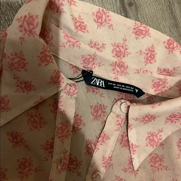Zara rose print blouse - Picture 4 of 5